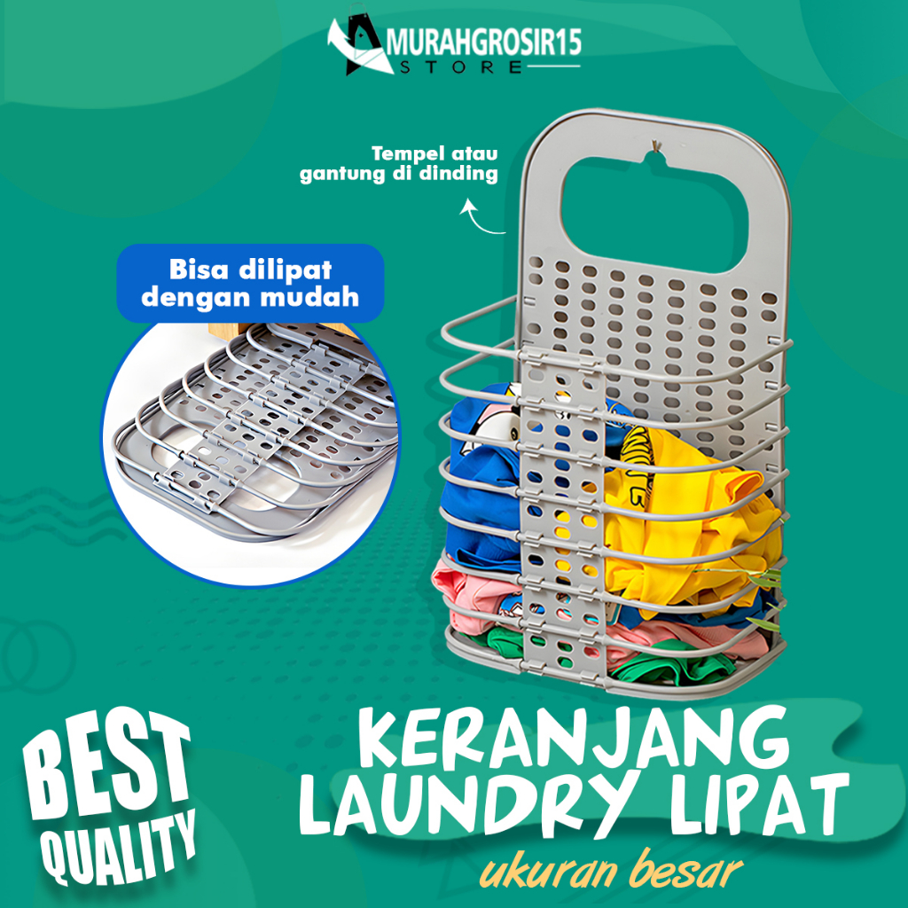 Jual Keranjang Baju Gantung Laundry Lipat Keranjang Baju Kotor Lipat