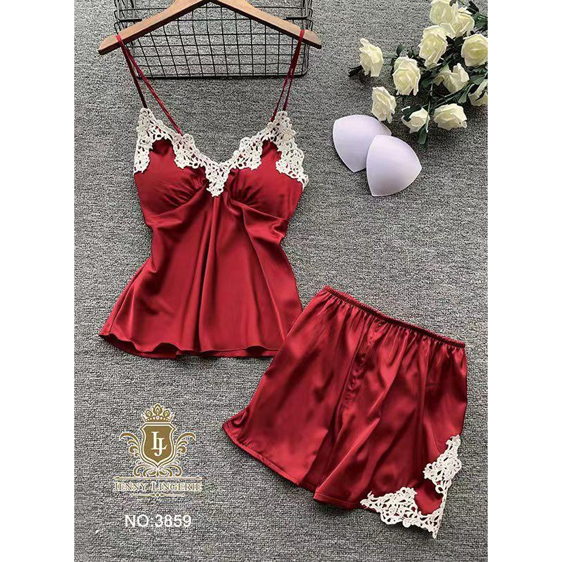 Jual Baju Tidur Wanita Set Celana Renda Seksi Tank Top Set