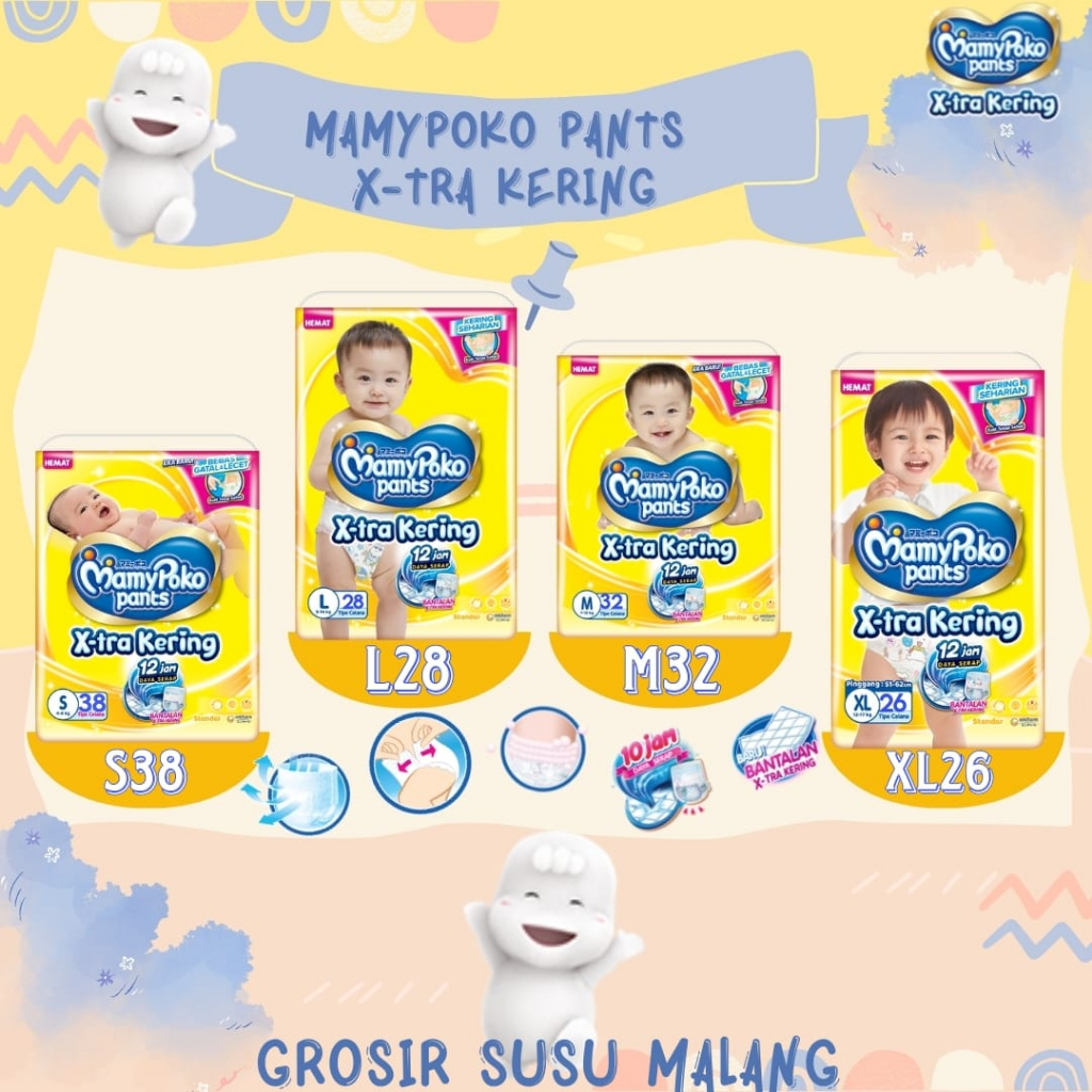 Jual Mamypoko Pants X Tra Kering S M L Xl Xxl Kemasan Baru