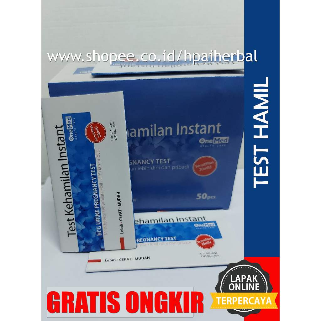 Jual ALAT TES KEHAMILAN TESTPACK 1 BOX ISI 50 TEST HAMIL 1 BOX ISI 50