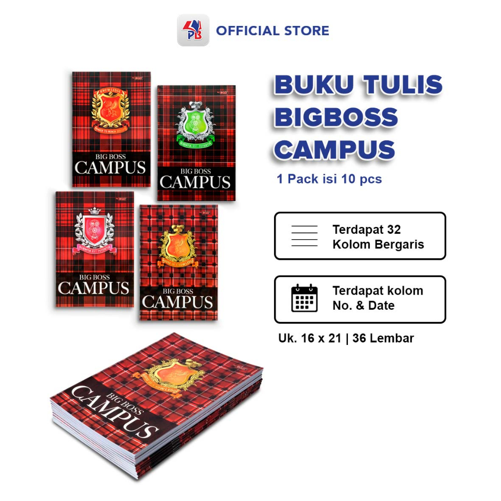 Jual Buku Tulis Big Boss CAMPUS 36 Lembar 1 Pack Isi 10 Kertas