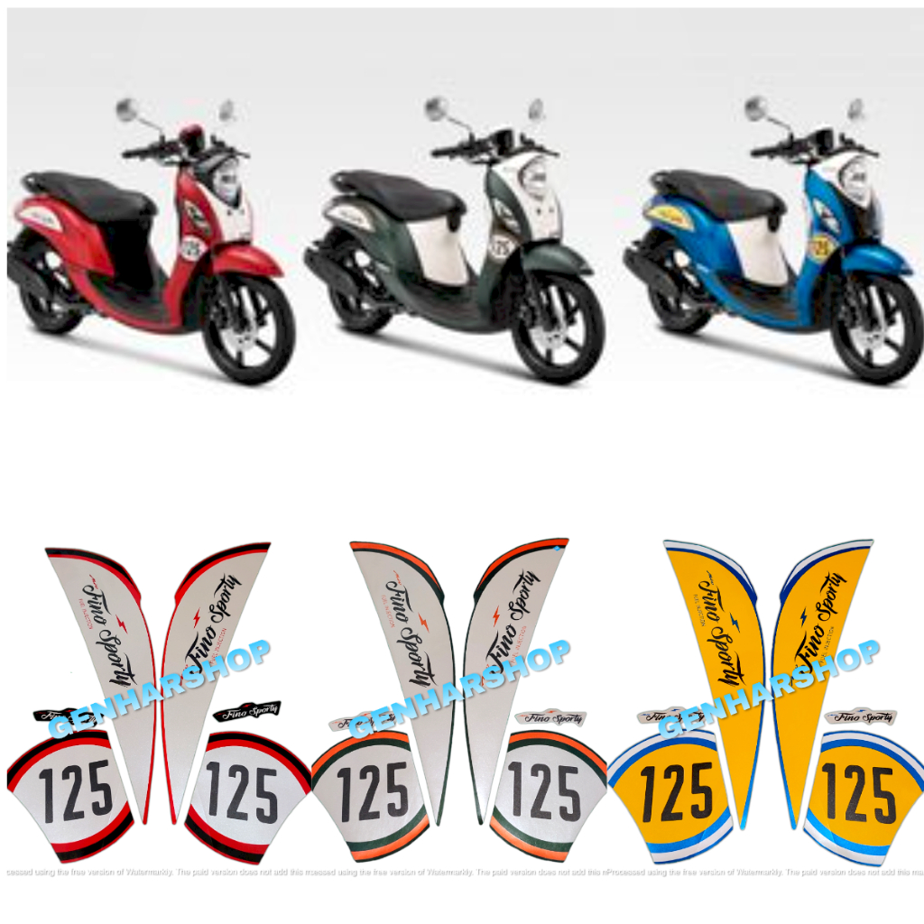 Jual STIKER STRIPING LIS BODY MOTOR FINO SPORTY 125 FI 2018 SEPASANG