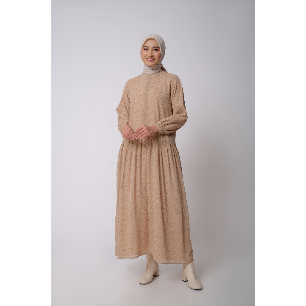 Jual Anniversary Sale ZM Zaskia Mecca Aleesha Cream Gamis Teman