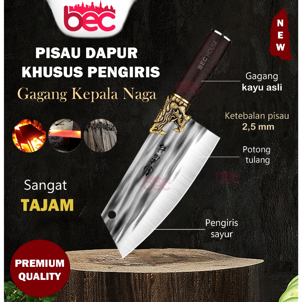 Jual Bec Pisau Koki Super Tajam Japanese Super Knife Stainless Steel