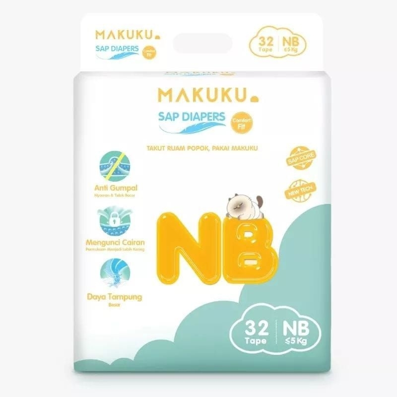 Jual MAKUKU SAP Diapers Comfort Fit Mini Pants Popok Bayi Anti Gumpal