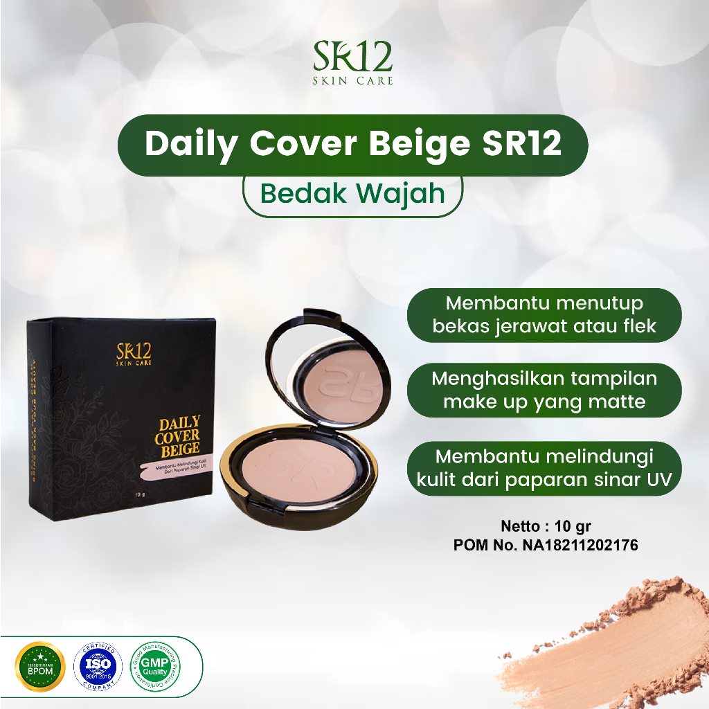 Jual Bedak Glowing SR12 Exclusive Compact Powder Tidak Mudah Luntur