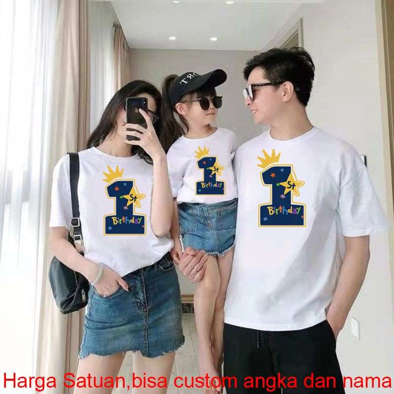 Jual Herlin Collection Kaos Couple Keluarga Birthday King Angka Stars