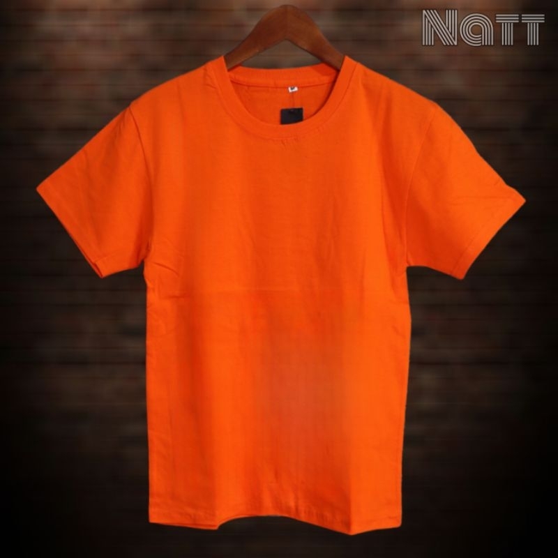 Jual Baju Kaos Oblong Polos Pria Dan Wanita Unisex Warna ORANGE Bahan