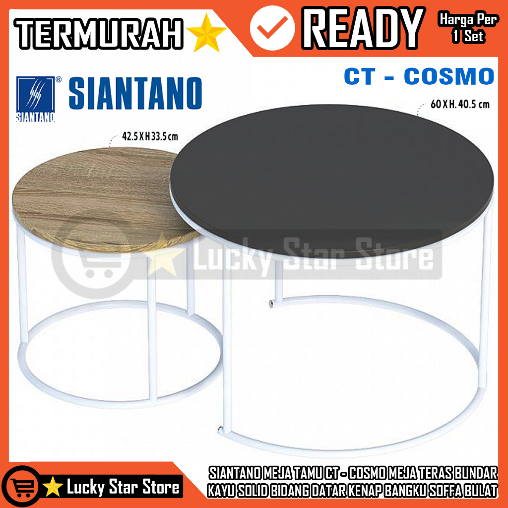 Jual INSTANT SIANTANO MEJA TAMU CT COSMO MEJA TERAS BUNDAR KAYU