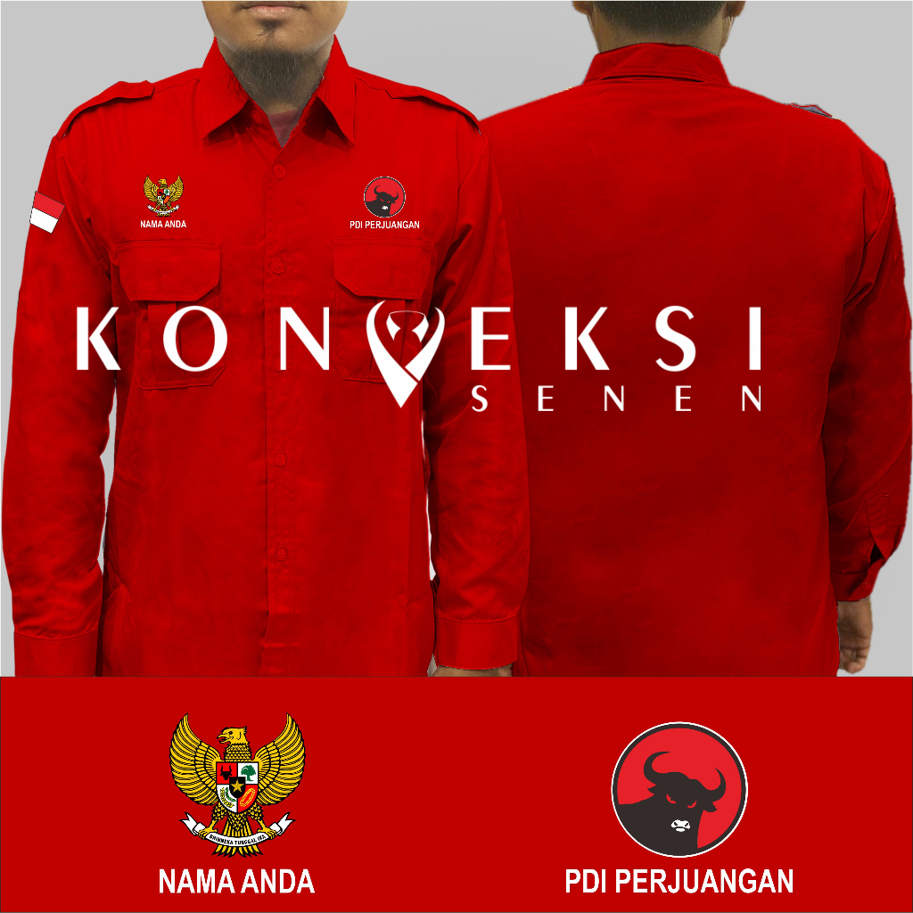 Jual Big Size Kemeja Partai Pdi Terbaru Baju Pdi Baju Partai Pdi Baju