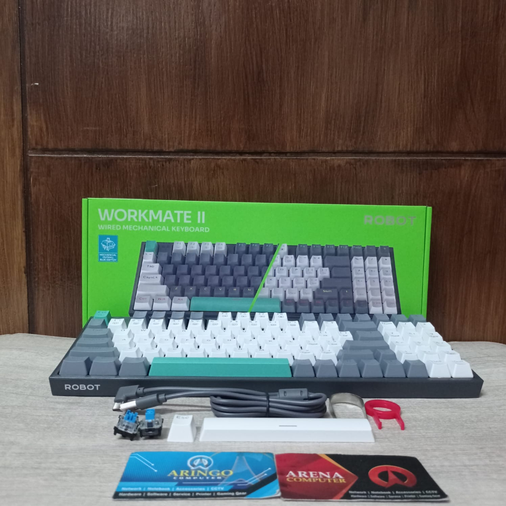 Jual Keyboard Robot Mechanical Workmate Ii White Grey Shopee Indonesia