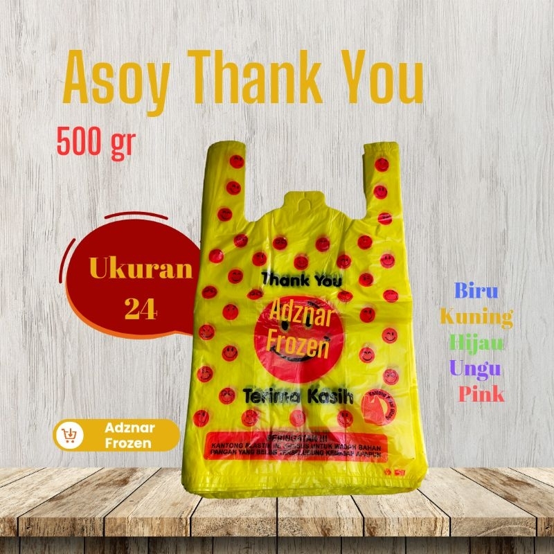 Jual Kantong Plastik Thank You Ukuran 24 Asoy Warna Thank You 500gr