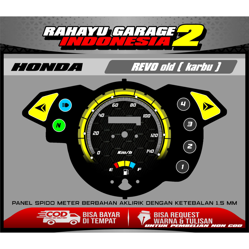 Jual Papan Speedometer Custom Revo Old Panel Spido Meter Custom Revo