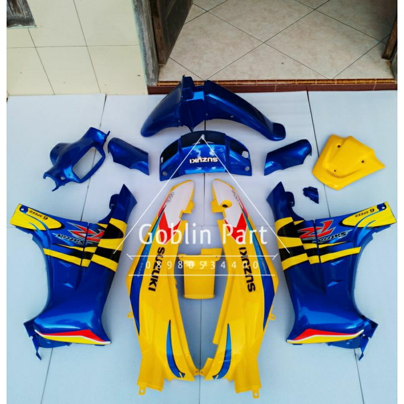 Jual Cover Body Fullset Halus Motor Suzuki Satria Lumba 2 Tak Biru