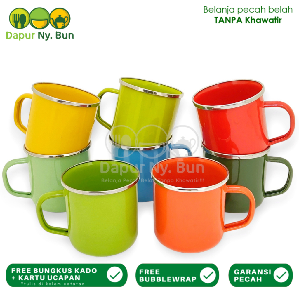 Jual Premium Mug Enamel Cm Polos Ml Cangkir Kopi Seng Shopee