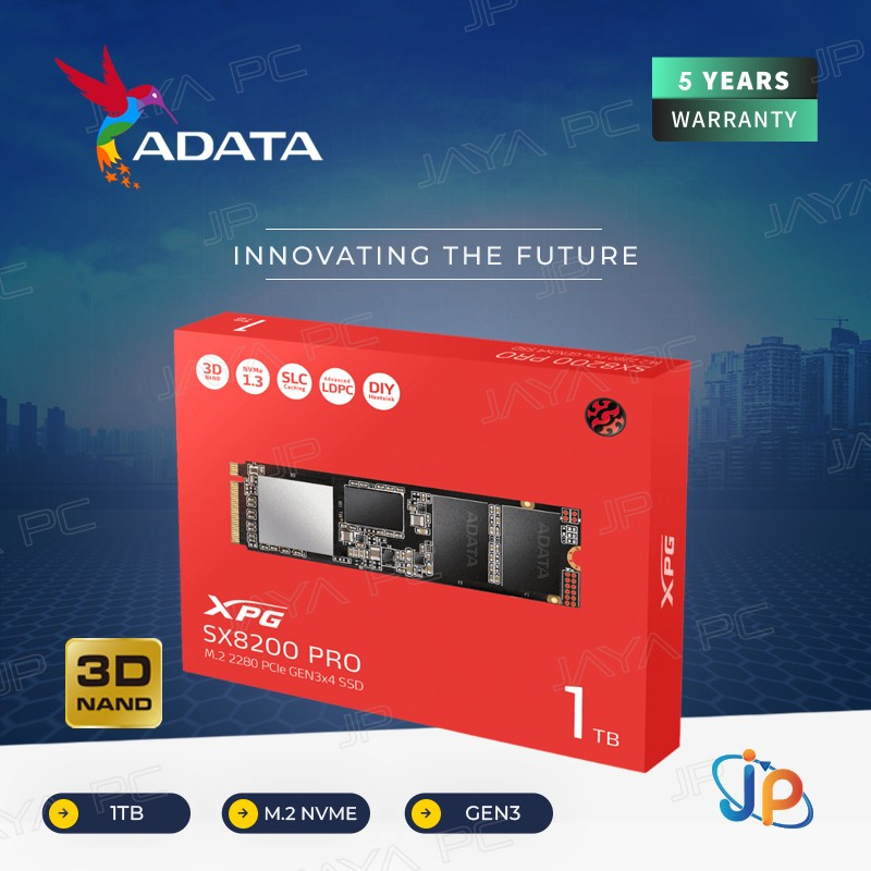 Jual ADATA SSD XPG SX8200 PRO M 2 Pcie Gen3 Nvme 1TB 3D Nand 1 TB