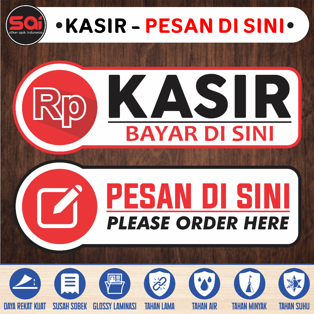 Jual Stiker Vinyl Kasir Pesan Di Sini Laminasi Glossy Shopee Indonesia