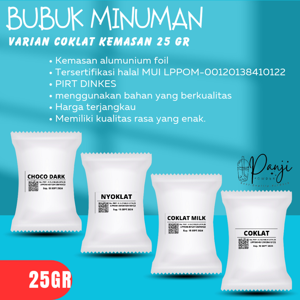 Jual Bubuk Minuman Rasa Coklat 25gr Bubuk Minuman Kekinian Serbuk