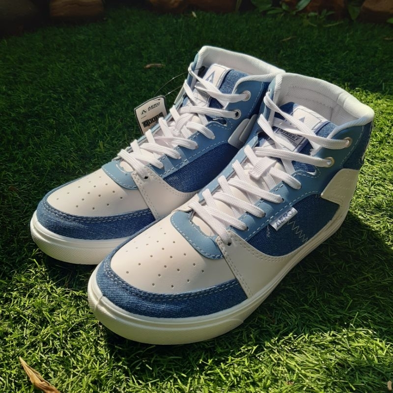 Jual Aerostreet Hoops Denim Putih Biru Series Sepatu Sneakers Casual