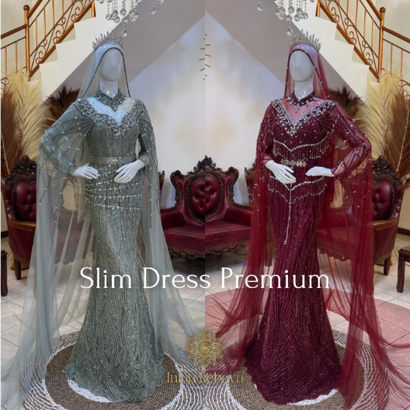 Jual Gaun Slim Dress Premium Baju Pengantin Modern Mewah Wedding