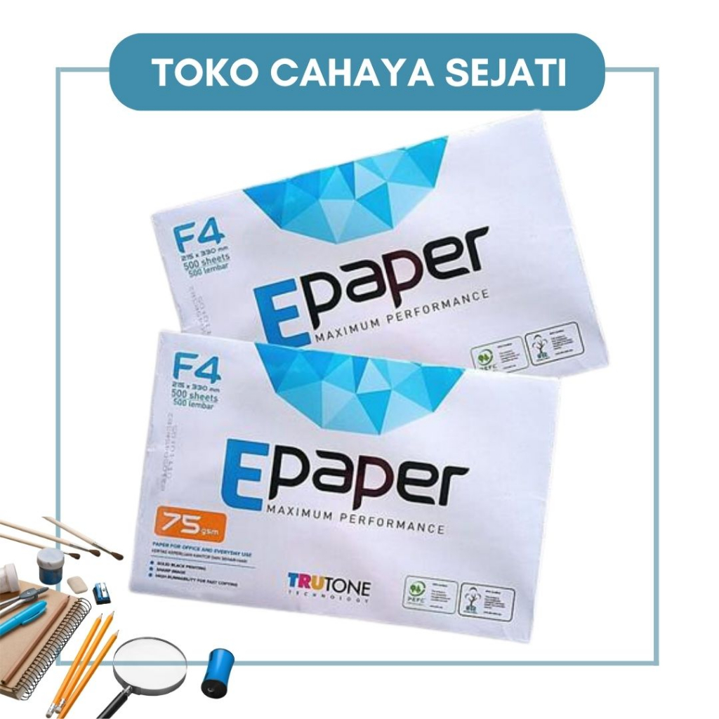 Jual Kertas HVS Sinar Epaper E Paper E Paper F4 75 Gsm Shopee