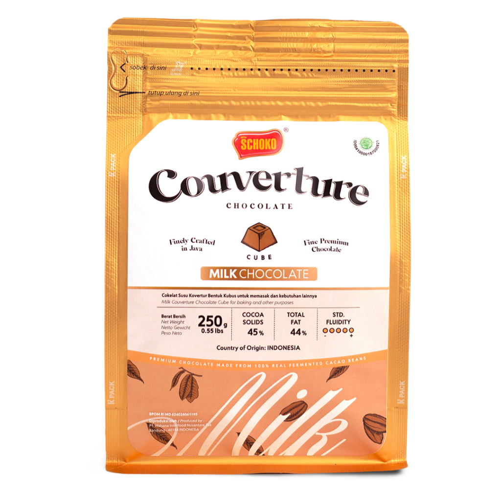 Jual SCHOKO Milk Chocolate Couverture Cube 250 Gr Coklat Kovertur