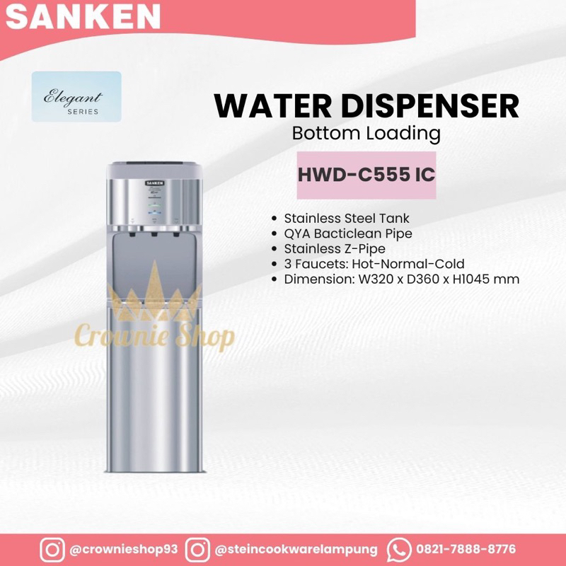 Jual SANKEN DISPENSER GALON BAWAH LOW WATT HWD 555IC HWD 555 IC