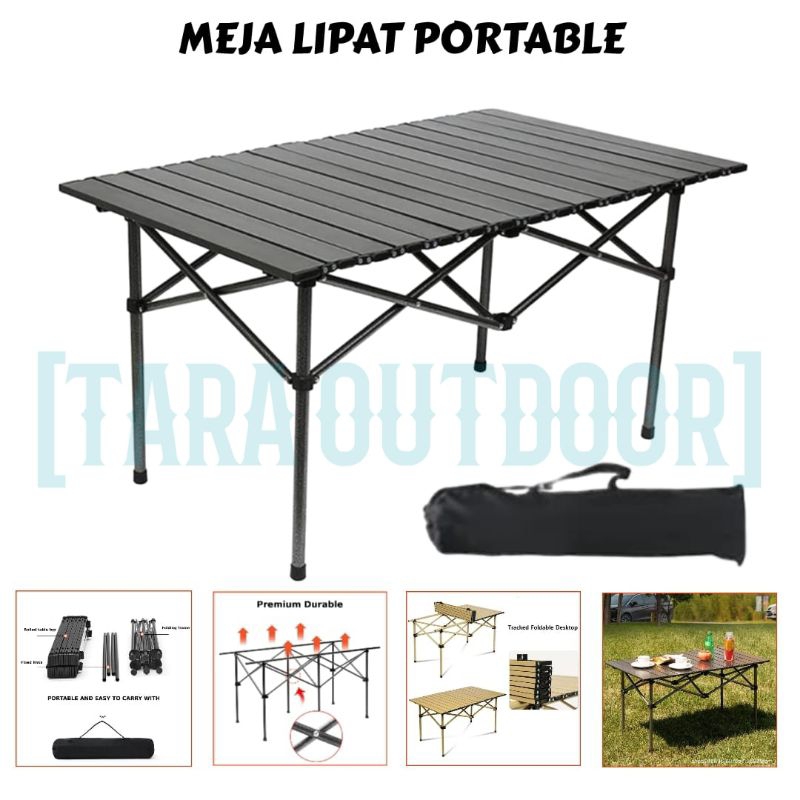 Jual MEJA LIPAT PORTABLE KOTAK SEGI PANJANG MEJA LIPAT CAMPING OUTDOOR