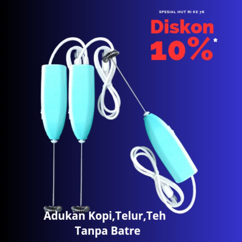 Jual Mini Hand Mixer Milk Frother Elektrik Tanpa Batre Panjang Kabel