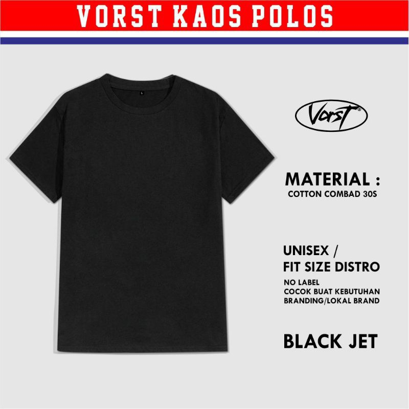 Jual Kaos Polos Hitam Solid Cotton Combed 24s Cotton Combed 30s