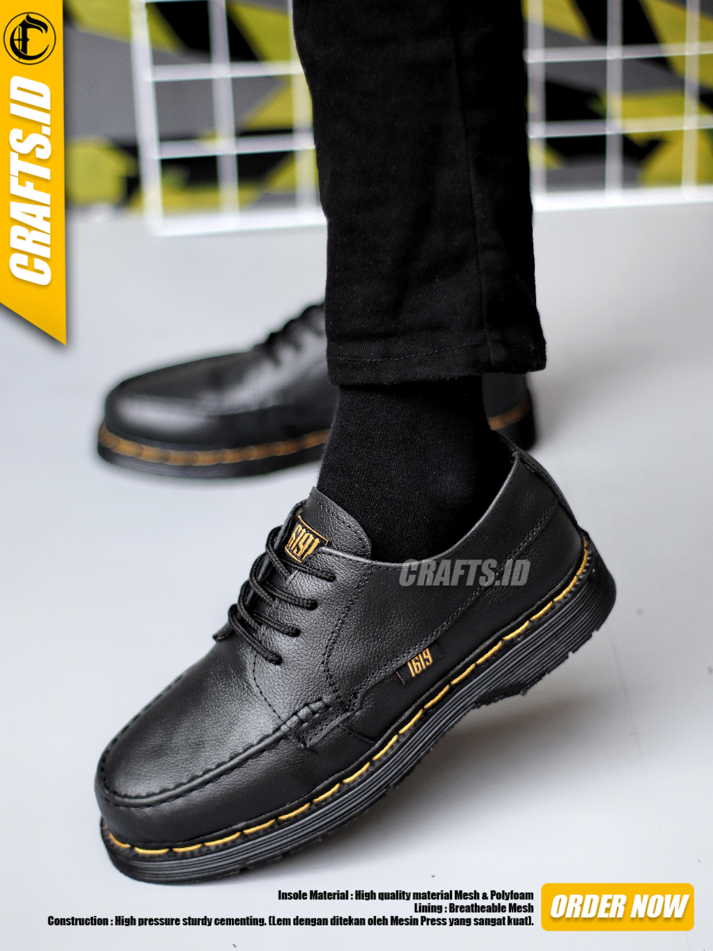 Jual CRAFTS Gon Sepatu Docmart Pantofel Formal Low Boots Kulit Asli