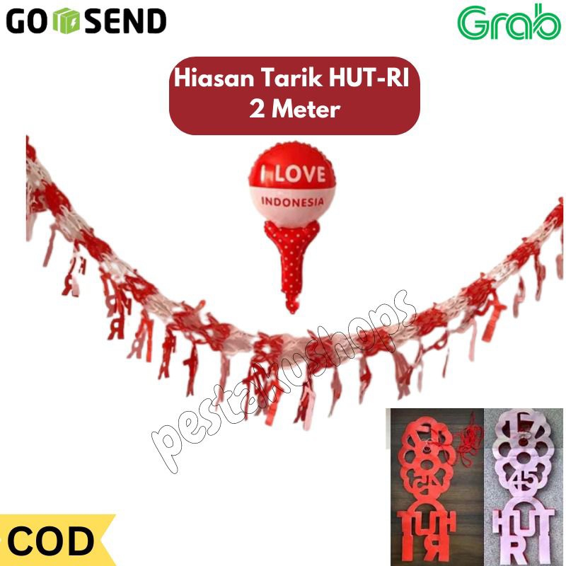 Jual Banner Hiasan Dekorasi Hut Ri Rumbai Garland Tarik Hut Ri