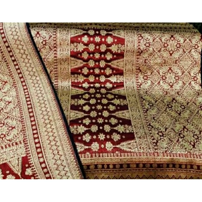 Jual Harga Promo Songket Tenun Lepus Maroon Gold Songket Palembang Asli