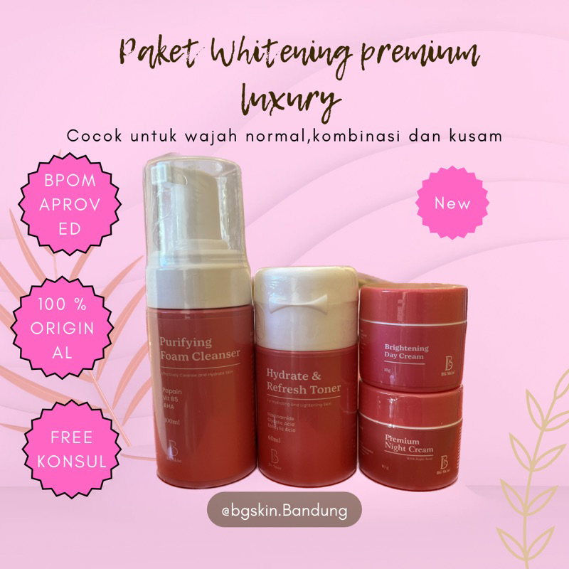 Jual NEW BG SKIN PAKET WHITENING PREMIUM LUXURY BEAUTY GLOW BG