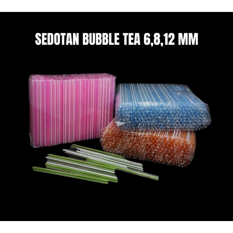 Jual Sedotan Bubble Tea Boba 6mm 8mm 12mm Roman Isi 200gram Sedotan