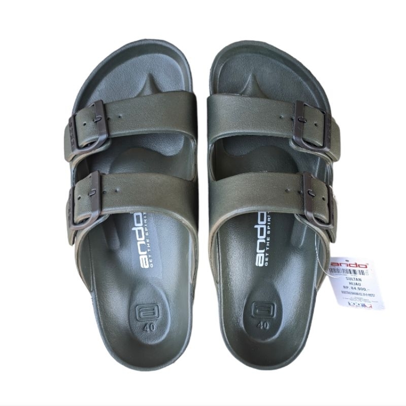 Jual Ando Sandal Selop Sultan Pria Dewasa Hitam Cokelat Navy Abu