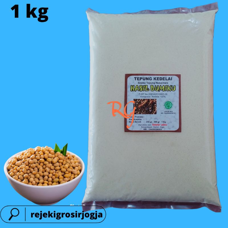 Jual Tepung Kedelai Putih Organik Kemasan 1 KG Tepung Kacang Kedelai