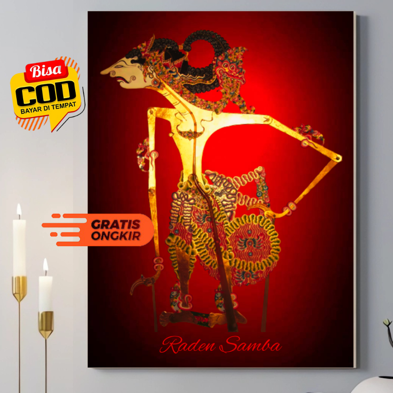 Jual Poster Wayang Kulit Raden Samba Hiasan Dinding Dan Pajangan Ruang