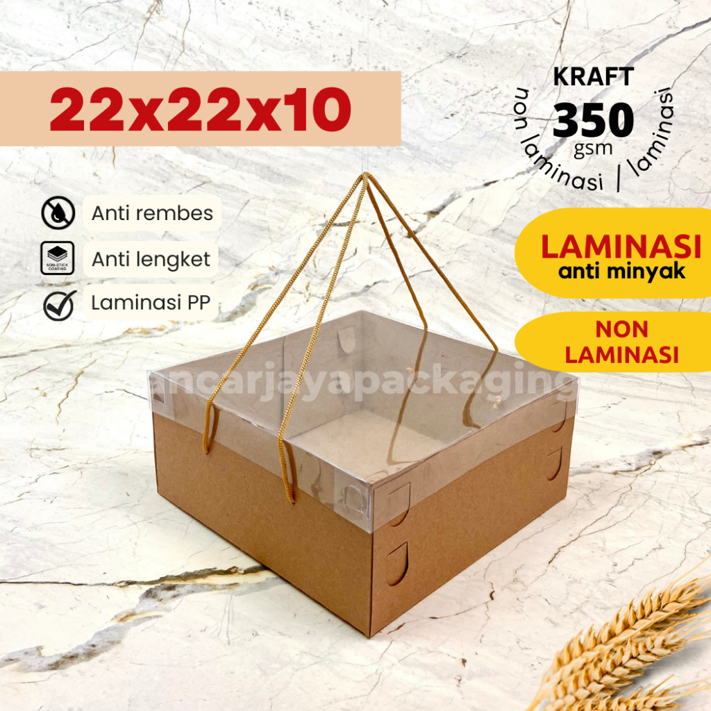 Jual Dus Kraft Mika Tali Box Kue Tart Cake Roti Hampers Kotak Kemasan