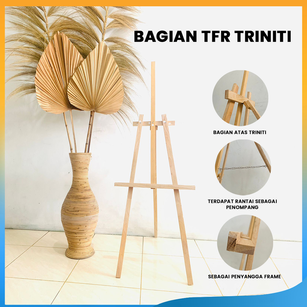 Jual Easel Standing Frame Kayu Wooden Board Besar Stand Lukis Kayu Jati