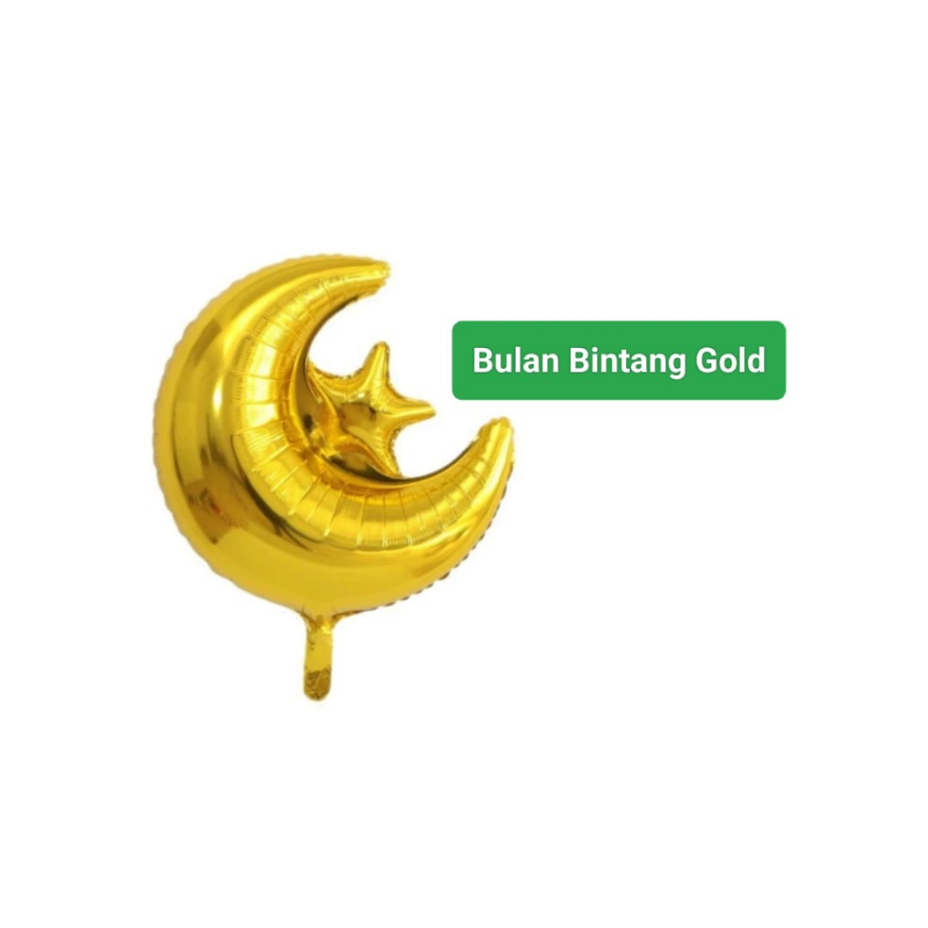 Jual Balon Foil Bulan Bintang Ketupat Ramadan Idul Fitri Edisi