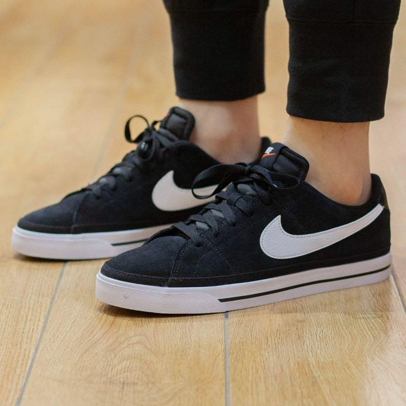 Jual Sepatu Casual Nike Court Legacy Suede Black White Original