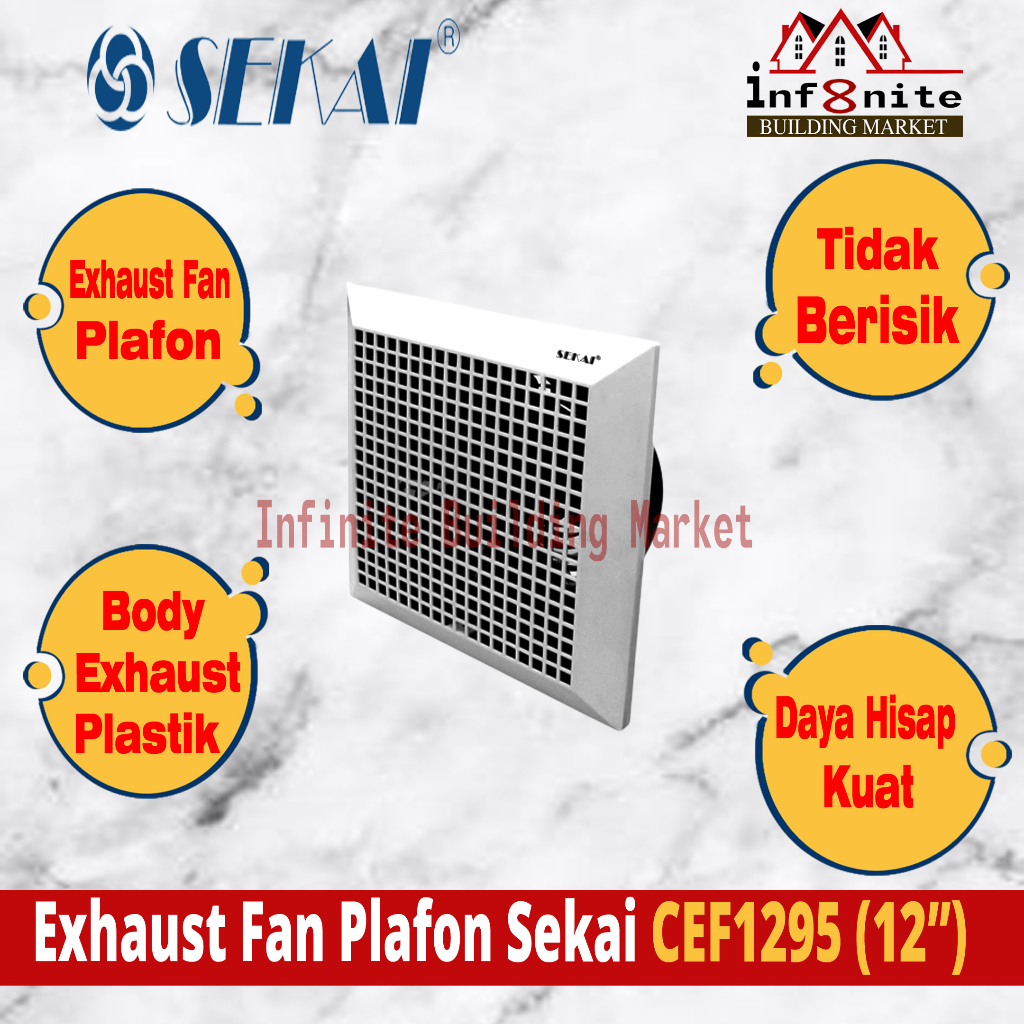 Jual Exhaust Fan Plafon Ceiling Sekai 12 Inch CEF 1295 Kipas Angin