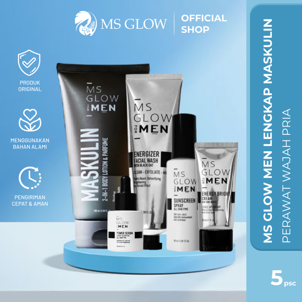 Jual Ms Glow Men Original Paket Skincare Cowok Pencerah Wajah Free