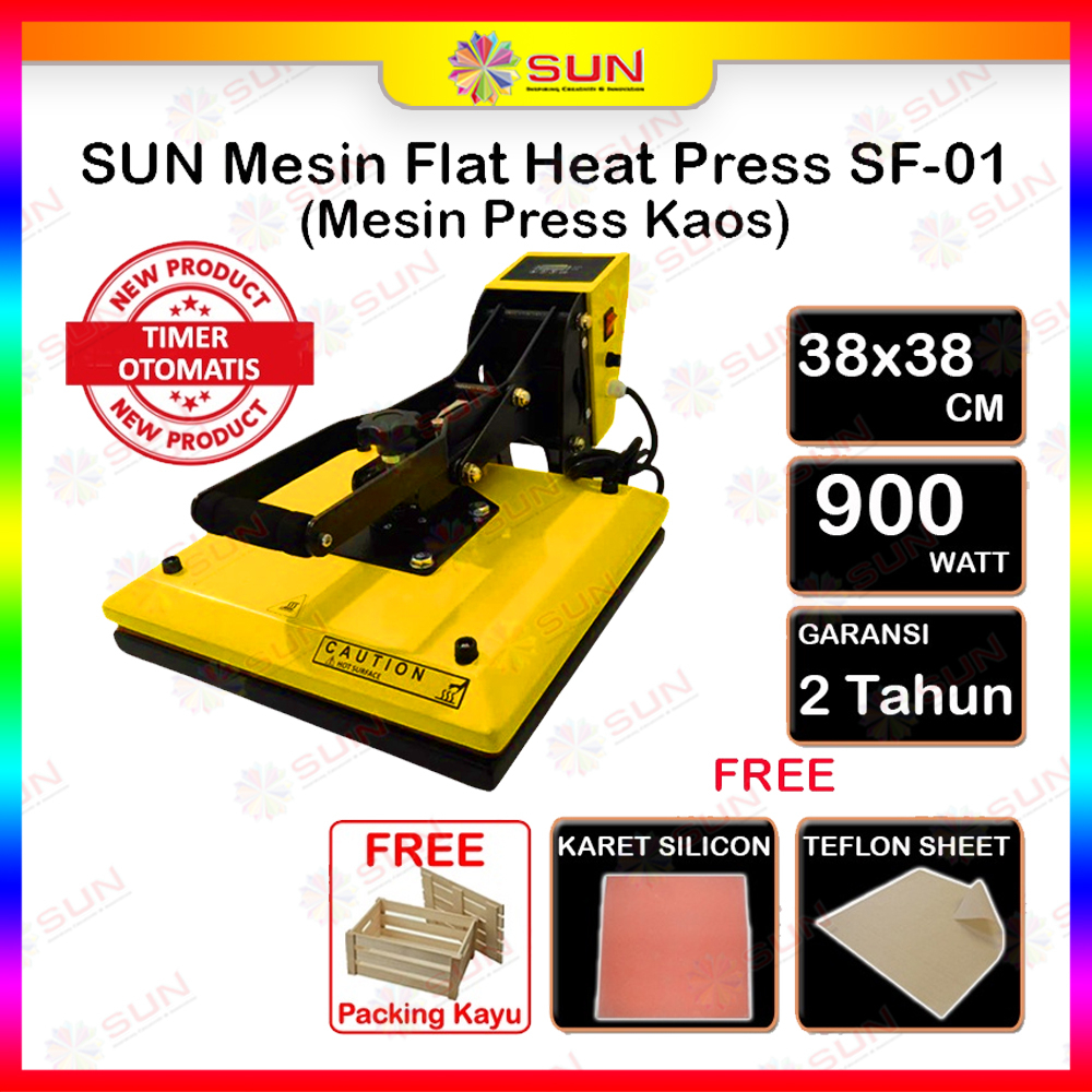 Jual Mesin Press Sablon Kaos SUN Sliding 38x38 SUPER HIGH PRESSURE SF