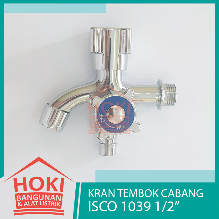 Jual KRAN DINDING 2 CABANG ISCO 1039 1 2 Keran Air Dobel Toilet WC