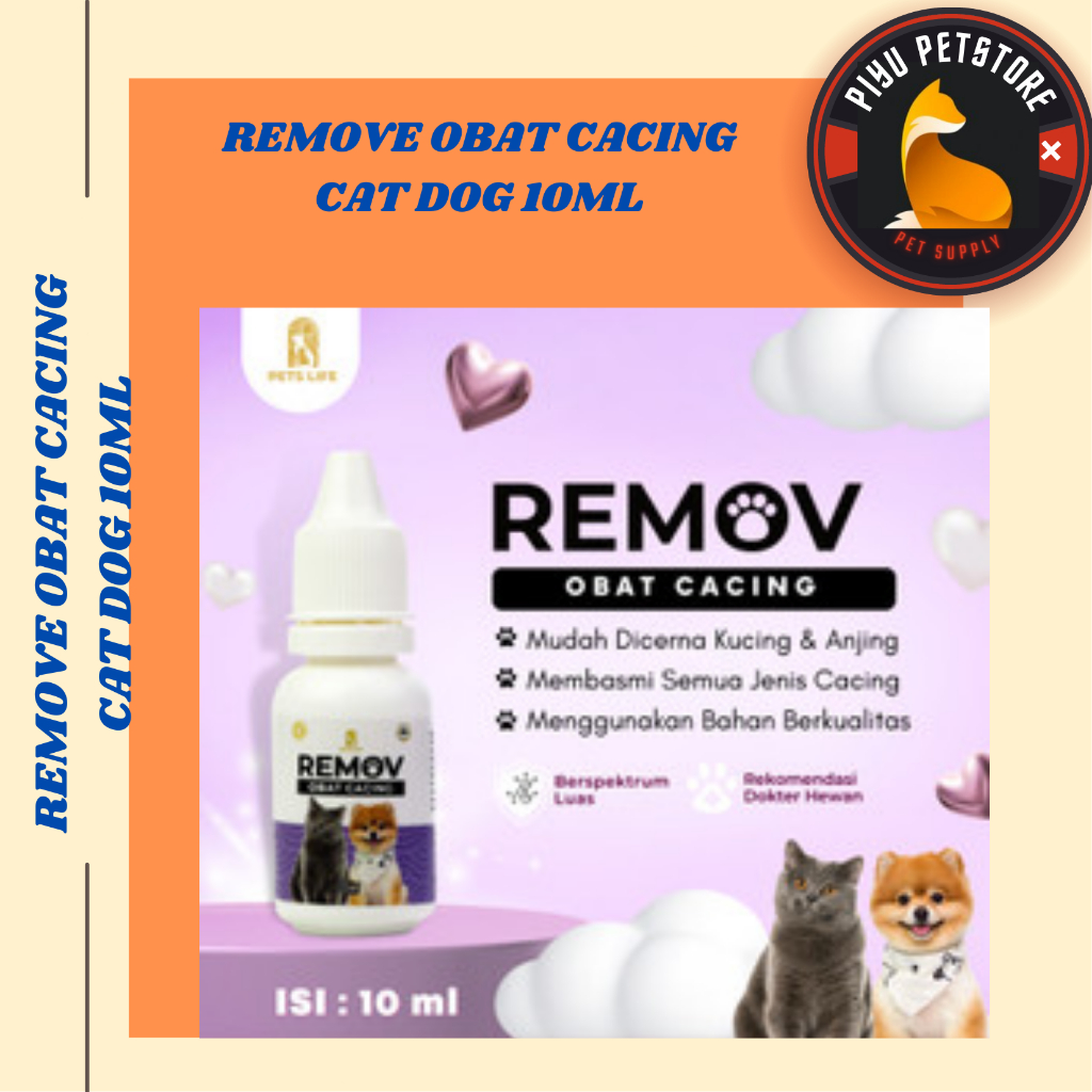 Jual Remov Obat Cacing Kucing Anjing 10 Ml Shopee Indonesia