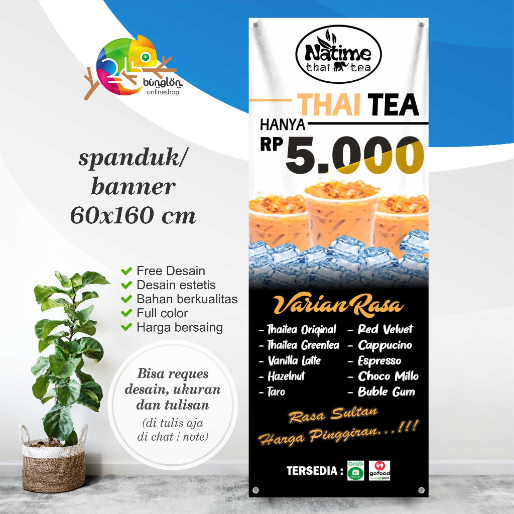 Jual X Spanduk Banner Thai Tea Spanduk Boba Shopee Indonesia