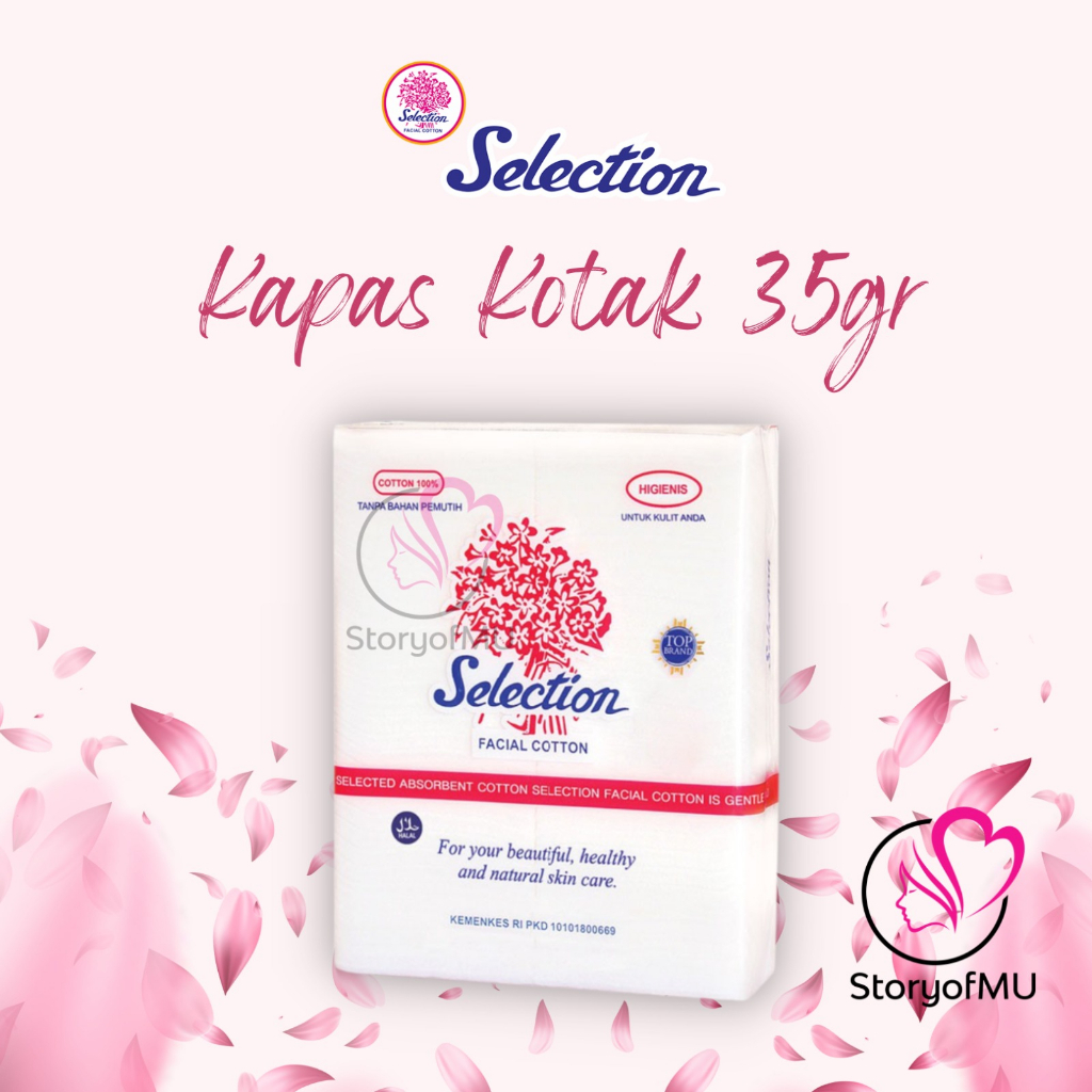 Jual KAPAS SELECTION Facial Cotton Kotak 35gr Kapas Wajah Lapis Tebal