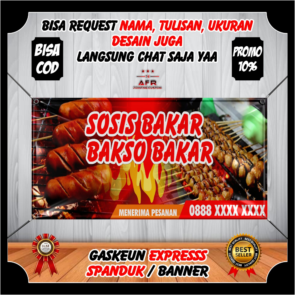 Jual Spanduk Banner Backdrop Sosis Bakar Banner Jualan Sosis Bakar